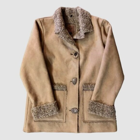 Wooly Bully Wear Jacket Womens M Used Tan Lined Handmade Colorado - Picture 3 of 12